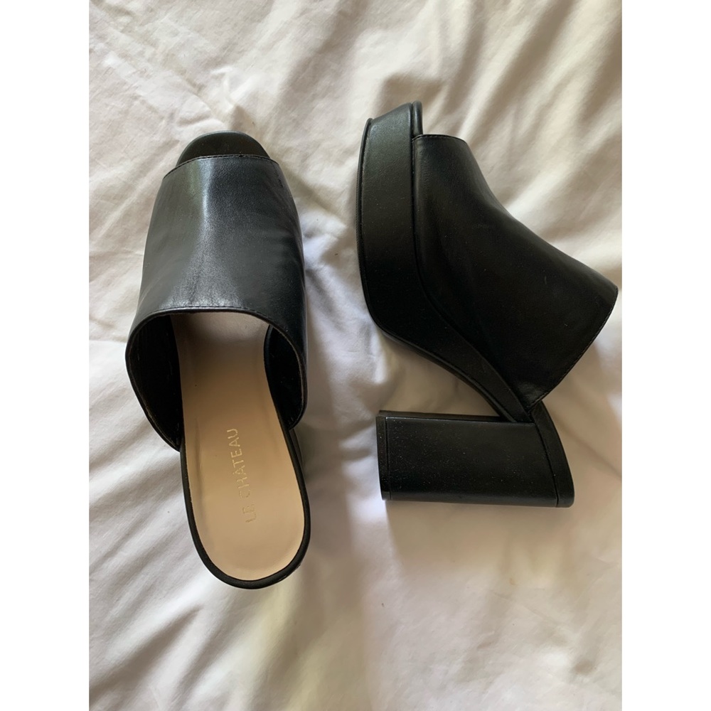 Y2K Black Platform Mules